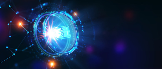 Business, technology, internet and networking concept. Dollar Currency Business.