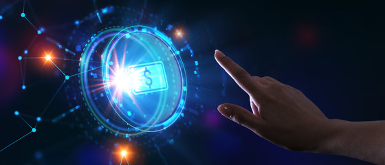 Business, technology, internet and networking concept. Dollar Currency Business.