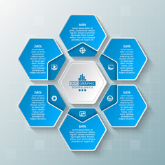 Abstract 3D Paper Infographics. Business template .Vector illustration