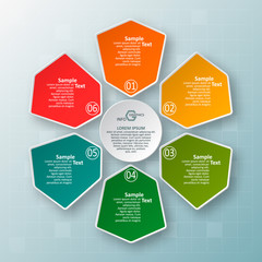 Abstract 3D Paper Infographics. Business template .Vector illustration