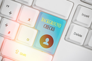 Conceptual hand writing showing Background Checks. Concept meaning looking up compiling criminal...