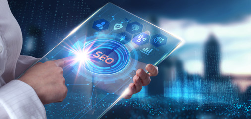 Business, Technology, Internet and network concept. SEO Search engine optimization marketing...