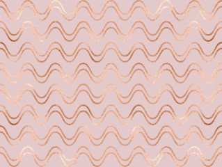 Chic geometric seamless pattern with copper waves.