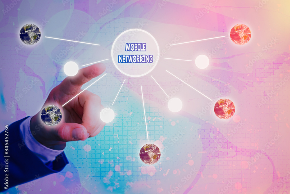 Poster conceptual hand writing showing mobile networking. concept meaning communication network where the l