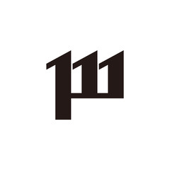 letter wp arrow up geometric logo vector