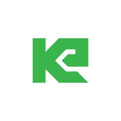 abstract letter ke simple geometric logo vector