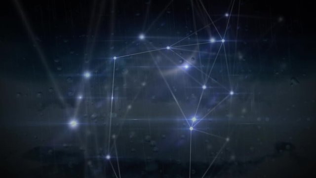 Animation of global network of connections in dark background