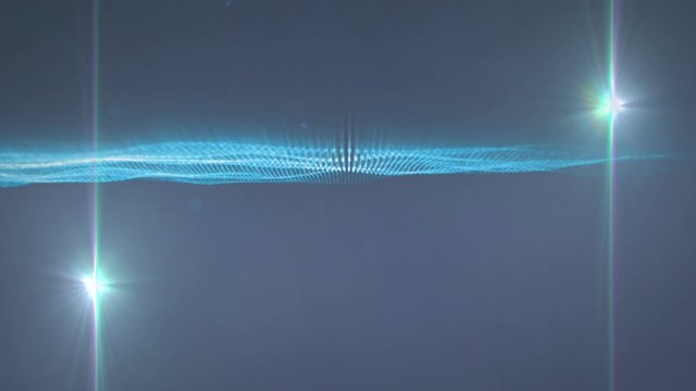 Animation vertical glowing lines with wandering stars moving on black background