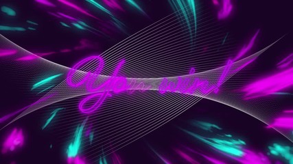 Words Challenge Accepted! written in neon letters on purple background - Powered by Adobe