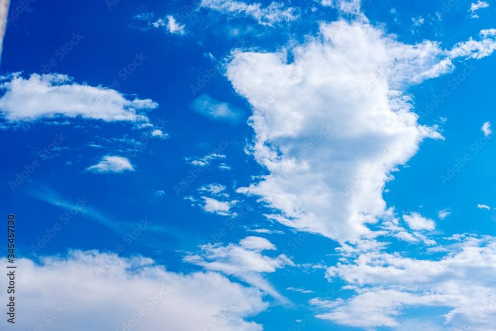 Sticker beautiful blue sky with clouds wallpaper background