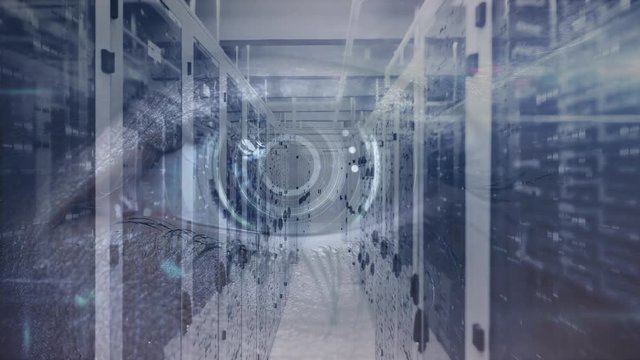 Animation of digital human eye in a server room