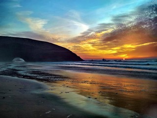 Beautiful Sunset View from Lagzira Beach in Morocco