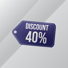 Up To 40% Label Discount Sale Vector Design