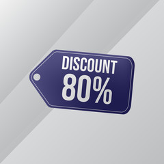 Up To 80% Label Discount Sale Vector Design