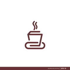 Great coffee cup logo template vector Illustration. Premium Vector.