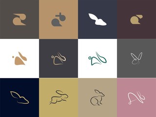 Set Of Premium Rabbit Logo