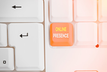 Conceptual hand writing showing Online Presence. Concept meaning existence of someone that can be...