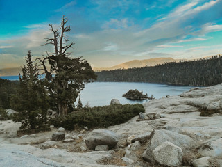 lake tahoe California in the late summer on a cool day.