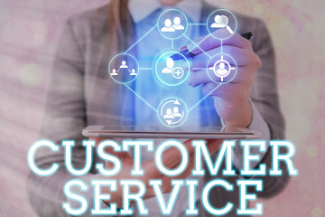 Handwriting text writing Customer Service. Conceptual photo process of ensuring client satisfaction with product
