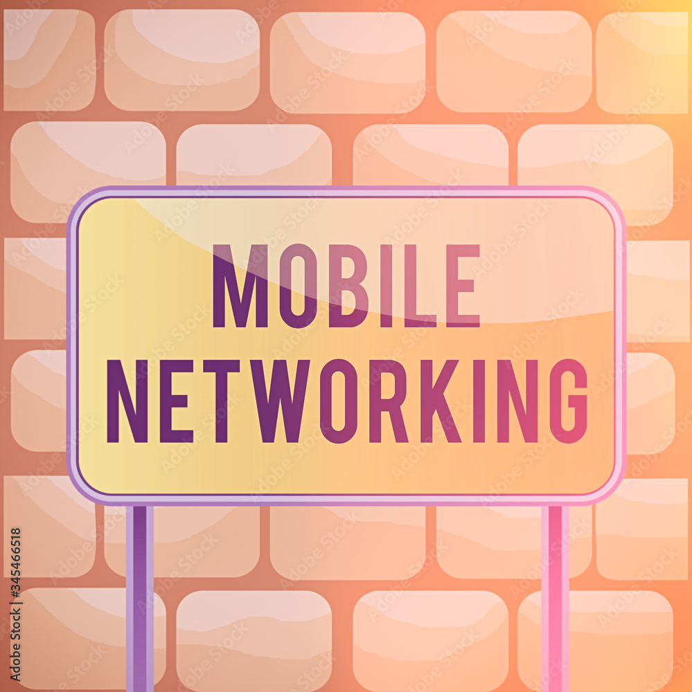 Poster handwriting text writing mobile networking. conceptual photo communication network where the last li