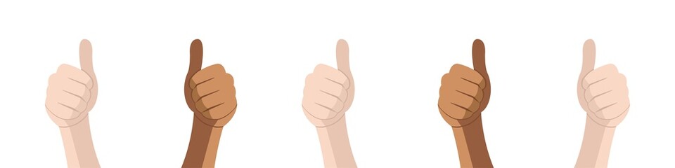 Hand with thumb. Feedback concept. Vector isolated illustration. Congratulate winner vector design illustration. Vector Thumbs up.