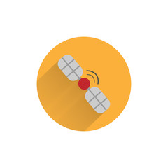 space satellite colorful flat icon with long shadow. satellite flat icon