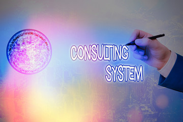 Writing note showing Consulting System. Business concept for Helping firms improve process adequacy...