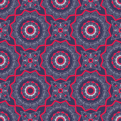 Beautiful abstract flower seamless vector pattern background.