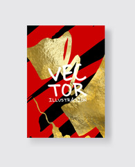 Vector Black Red and Gold Design Templates for Brochures.