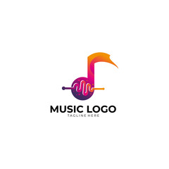music logo icon vector isolated