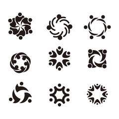 people community icon vector set