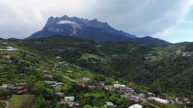 Drone footage of Mount Kinabalu from Bundu Tuhan village.