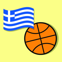 Basketball ball with Greece national flag 