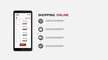 Shopping Online on Website or Mobile Application.Shopping online concept vector illustrator.