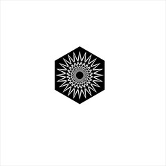 Vector hexagon mandala concept logo design template illustration eps 10