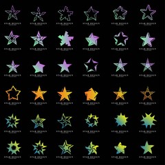 Set of Premium star logo design