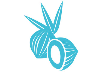 トロピカルフルーツ　ココナッツ　シルエット