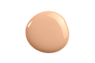 Makeup nude foundation, tone cream smear smudge swatch isolated on white.