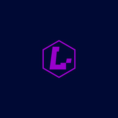 Vector Letter L hexagon concept logo design template illustration eps 10