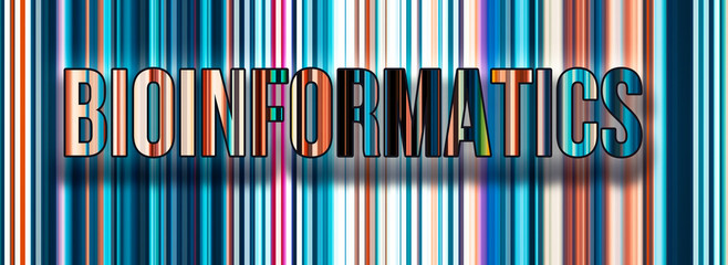 Bioinformatics theme with abstract network lines and patterns