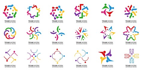 Set of Team Work Logo Design