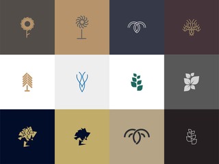 Set Of Premium Tree Logo Design