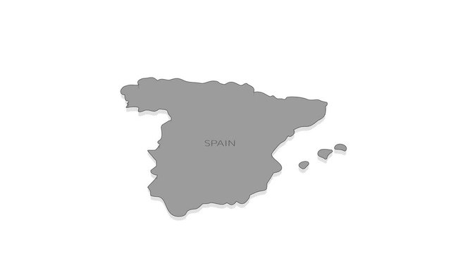 Spain animated map with alpha channel.