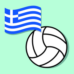Volleyball ball with Greece national flag 