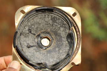 Broken speaker which is taken out from very old radio