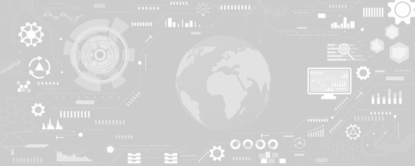 Fototapeta premium icons set business and technology vector background