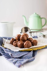 Truffles and cup of coffee