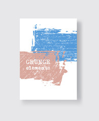 Blue coral grunge brush stroke on white background. Minimalistic style.