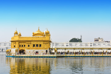 Beautiful view of golden temple shri Harmandir Sahib in Amritsar