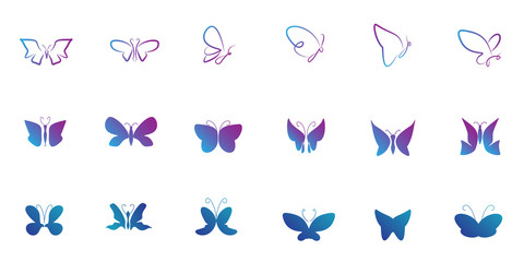 Set of Butterfly Logo Design